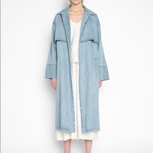 Oak and fort long denim coat